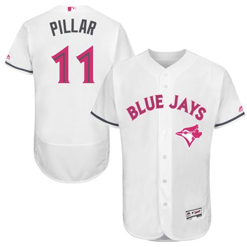 Blue Jays #11 Kevin Pillar White Flexbase Authentic Collection Mother's Day Stitched MLB Jersey